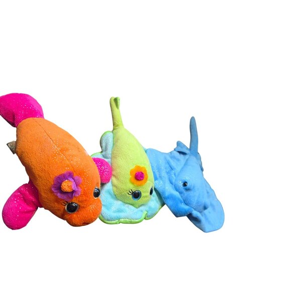 Sea Animals Plush Lot Stingray's & Manatee Glitter Stuffed Animals - Picture 8 of 10